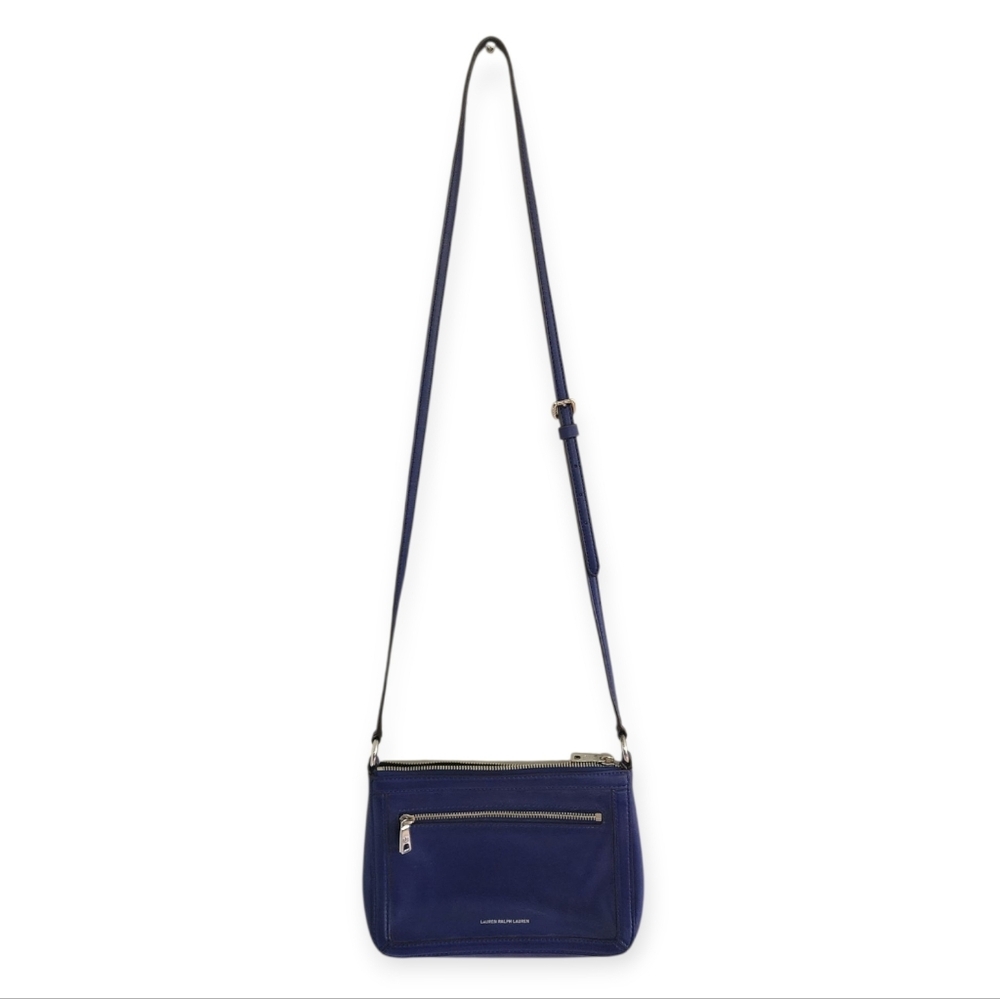 Lauren Ralph Lauren Purple Shoulder Zipped Pockets Adjustable Strap Bag Purse - Picture 2 of 13